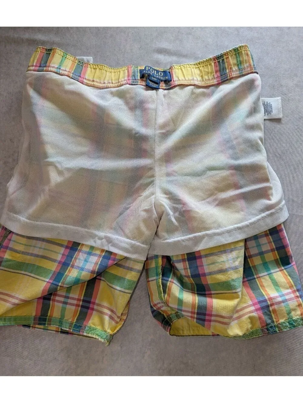 Vintage 90s/Y2K Polo Ralph Lauren Rainbow Madras Swim Trunks